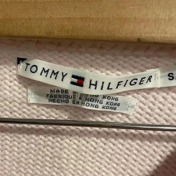 Tommy Hilfiger women’s light pink v-neck sweater size small wool blend - Picture 4 of 4